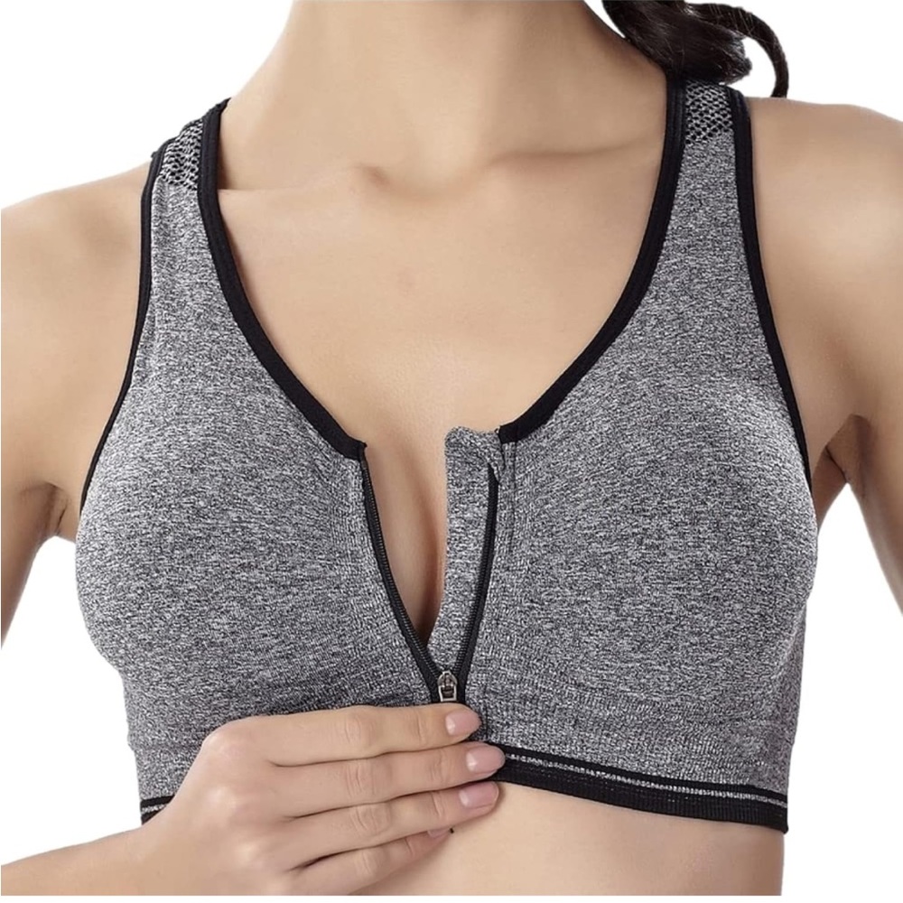CHJM women’s plus size 2XL post surgery zip front wirefree bra